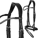 Heinick-Reitsport Trense Comfort englisch kombiniert Schwarz ~ Glow-Ash ~ Warmblut