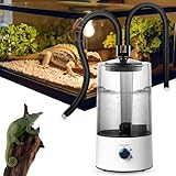 Kensbro 4L Reptilie Luftbefeuchter Terrarium, Vernebler Terrarium mit Ausziehbarem DoppelläUfig, Dreistufige Sprühgrößeneinstellung, Terrarium Luftbefeuchter für Eine Vielzahl von Reptilien