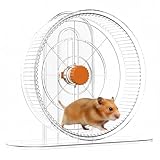 Hamsterrad Super Silent 21cm, Leises Hamster Laufrad PP Einstellbarer Hamsterräder Kleintiere Laufrad Großes Rattenrad für Rennmäuse Chinchillas Kleintiere (Transparent)