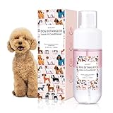 Hunde-Entwirrungsspray, Leave-in-Entwirrer & Entfilzungsspray, Babypuderduft, professionelle Pflegeformel mit Kokosöl und Jojobaöl (100 ml)