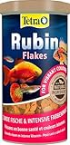 Tetra Rubin Flakes - Fischfutter in Flockenform mit natürlichen Farbverstärkern, unterstützt eine intensive Farbenpracht der Fische, 1 L Dose