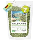 EWL Naturprodukte Wels Futtertabletten 1 kg (ca. 2 L), XL Pack, Welsfutter, Wels Chips mit Spirulina, Fischfutter Aquarium, Welstabletten, geprüfte Qualität von deutschem Anbieter