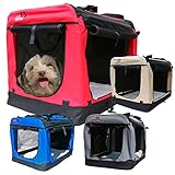 Dogidogs Hundetransportbox faltbar Transportbox für Hunde Hundebox Auto - Dogi Kennel - 6 Größen - 4 Farben (XXL (91 x 64 x64 cm), Rot)