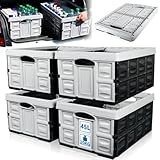 Stimo 4x Klappbox 45 L faltbare Transportbox 54 x 40 x 26 cm klappbar und stapelbar Einkaufskiste