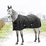 Horze Nevada Winter-Stalldecke, 420D mit 200g Füllung, gesteppt, leicht, Schwarz, 165