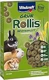Vitakraft Rollis, Knusperringe, Ergänzungsfutter für Nager, mit Luzerne und Wiesenlieschgras, unterstützen Verdauung und Zahnabrieb, ohne Zusatz von Zucker und Getreide (1x 500g)