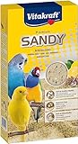 Vitakraft Sandy, Mineralsand für Vögel, Vogelsand, mit Citrus und Anisduft, mit abgerundeten Körnern, für den Vogelkäfig (6X 2kg)
