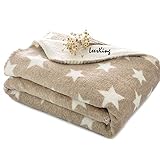 LeerKing Hundedecke flauschig Katzendecke waschbar Doppelte Fleecedecke Kuscheldecke für Sofa Hundebett und Auto Braun 75 * 100cm