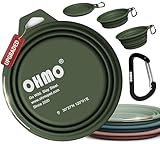 OHMO Hundenapf Faltbar mit Edelstahlring, Groß 800ml Premium Silikon Napf für Hunde & Katzen, Robuste Reisenäpfe für Outdoor Camping Wandern