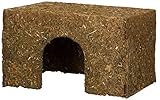 Dehner Nagersnack, Nagerfutter, essbarer Unterschlupf für Zwergkaninchen / Nager, Blüten-Heuhaus, 220g (1er Pack)