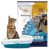 Pettiny 20 Katzentoilettenbeutel mit Zugbändern Kratzfeste Tüten für mittel und groß Katzenklo