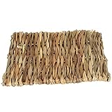 GLOGLOW 2 Größen Kleintier Hand Gesponnene Gras Matten ungiftiges Kaninchen kauen Spielzeug Matten Bett essbare Hand Haustier Gras Auflagen strickt(L) MEHRWEG VERPACKUNG