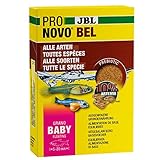 JBL PRONOVO BEL GRANO BABY, Aufzuchtfutter für Jungfische, Fischfutter-Granulat, 3 x 10 ml
