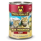 Warnicks Tierfutterservice Wolfsblut Blue Mountain Puppy Nassfutter für Welpen mit Wildfleisch 6 x 395 g