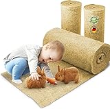 Nagerteppich aus 100% Hanf auf Rolle mit 5m Länge, 70cm Breite, 10mm dick, Hanfteppich für alle Arten Kleintiere, Hanfmatte Nagermatte Nager-Teppich Einstreu-Ersatz