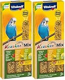 Vitakraft Vogelsnack Sittich Kräcker Mix Banane,Kräuter,Kiwi, 1x 3St (Packung mit 2)