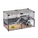 FERPLAST - Gabbia per criceti grande - Gabbia per topolini - Rete metallica - con accessori - Modulare - Multipla Hamster, 72,5 x 37,5 x h 42 CM