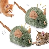 2 Stück Katzen Spielzeug Kitten, Interaktives Spielzeug für Katzen, Elektrische Maus für Katzens, Plüsch Katzenspielzeug Maus, Kitten Spielzeug, Katzenspielzeugs Elektrisch Spielmaus, Mauskuscheltier