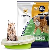 Pettiny 20 XL Katzentoilettenbeutel mit Zugbändern Kratzfeste Tüten für Extra Großes Katzenklo