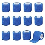 12pcs Selbsthaftende Bandage,Selbstklebender Verband Cohesive Bandages Elastisch Pet Vet Wrap für Pferde,Hunde & Menschen - Selbsthaftende & elastische Bandage - Haftbandage selbstklebend(5cmx4,5cm)