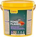 sera Pond Flakes Fischfutter 10 L (1,6 kg)| Fischfutter Teich für kleinere Teichfische | Goldfischfutter mit schwimmenden Flocken | Koi Futter Ergänzung | Nature ohne Farb- & Konservierungsstoffe