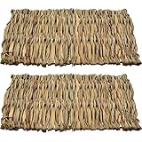 2 Paar Kleines Tierkauen Spielzeug Bett Natürliche Handgewebte Grassmatte Sicher und Essbares für Hamster, Kaninchen, Papageien Meerschweinchen und Frettchen